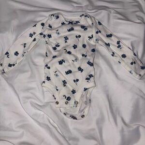 Carter's White and Blue Bodysuit One Piece